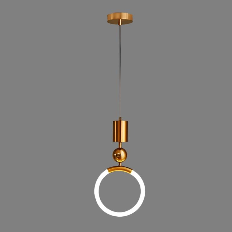 Nordisk LED-pendel i ringform til moderne rum Hængelamper Tech Butik C Kold hvid