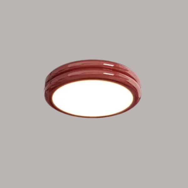 Moderne Rund LED Loftlampe – Minimalistisk Design med Klar Belysning Ceiling Lamp Tech Butik Rød 23cm x 6cm