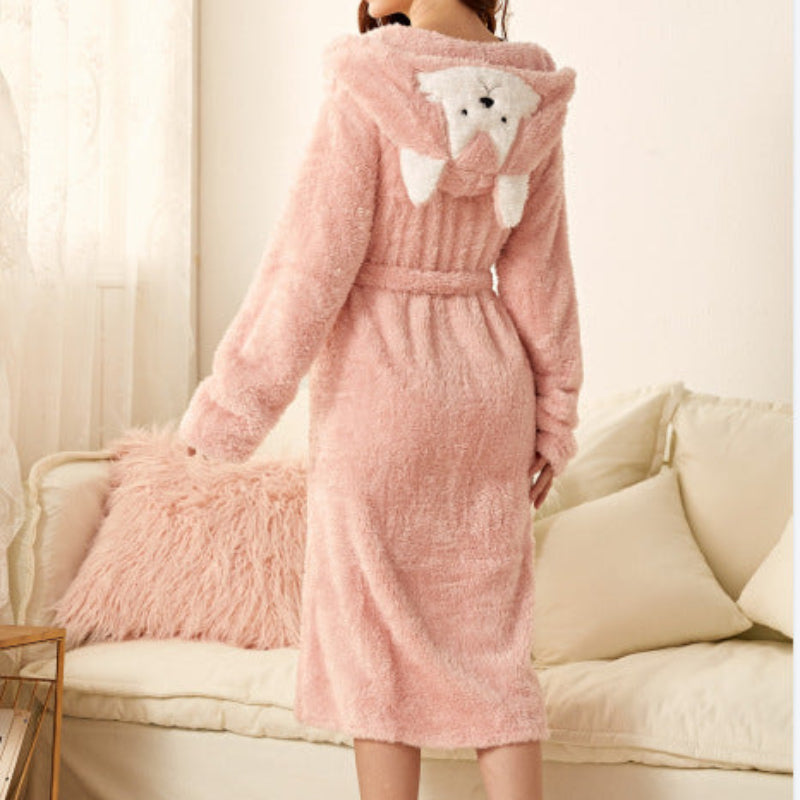 Blød Badekåbe til Damer – Varm, Komfortabel og Afslappet Pasform Naisten aamutakit Tech Butik Pink - ræv S