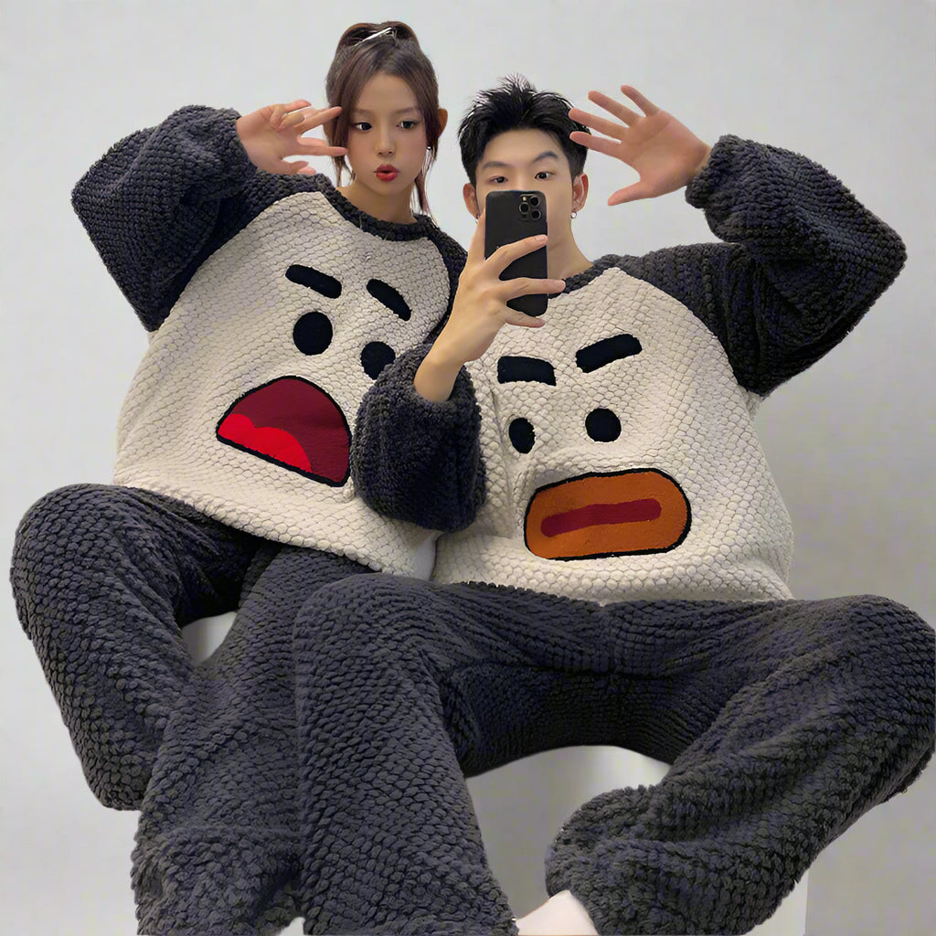 Matching Warm Sleepwear Pyjamasæt – Komfortabel Pyjamas til Par Couple Sleepwear Winter1 Tech Butik