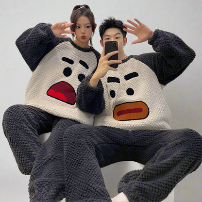 Matching Warm Sleepwear Pyjamasæt – Komfortabel Pyjamas til Par Couple Sleepwear Winter1 Tech Butik