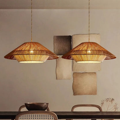 Bambus Flettet Pendelampe – Naturlig Elegance Møder Hyggelig Belysning Lamp Tech Butik