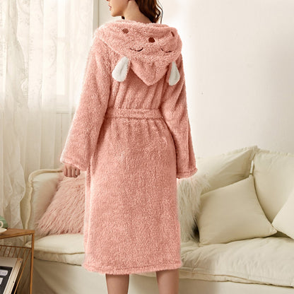 Blød Badekåbe til Damer – Varm, Komfortabel og Afslappet Pasform Naisten aamutakit Tech Butik Pink - kanin S