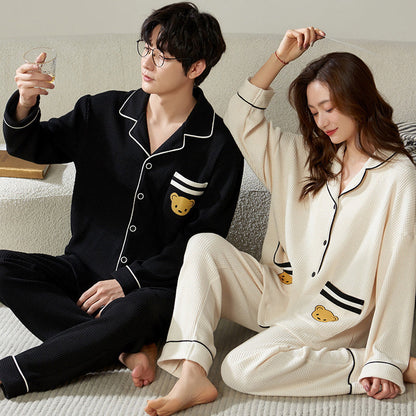 Matchende Pyjamasæt i Vaffelstrik – Blødt, Varmt og Komfortabelt Couple Sleepwear Tech Butik