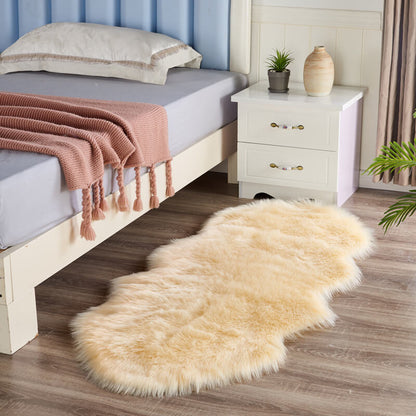 Ultra-Blød lammeskind-tæppe for Hygge og Luksus i Hjemmet Tæppe Tech Butik Beige 2×4ft