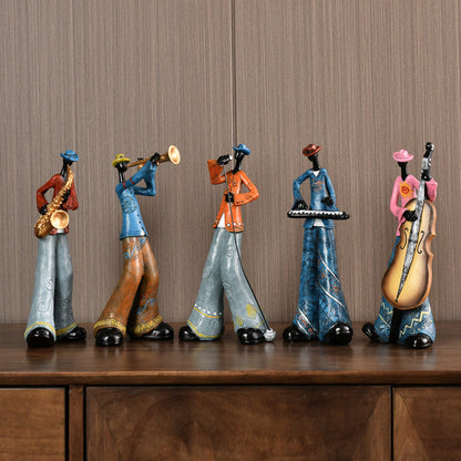Resin Musikskulptur – Vintage Jazz Band Statue til Hjem & Kontor Sculptures & Figurines Tech Butik