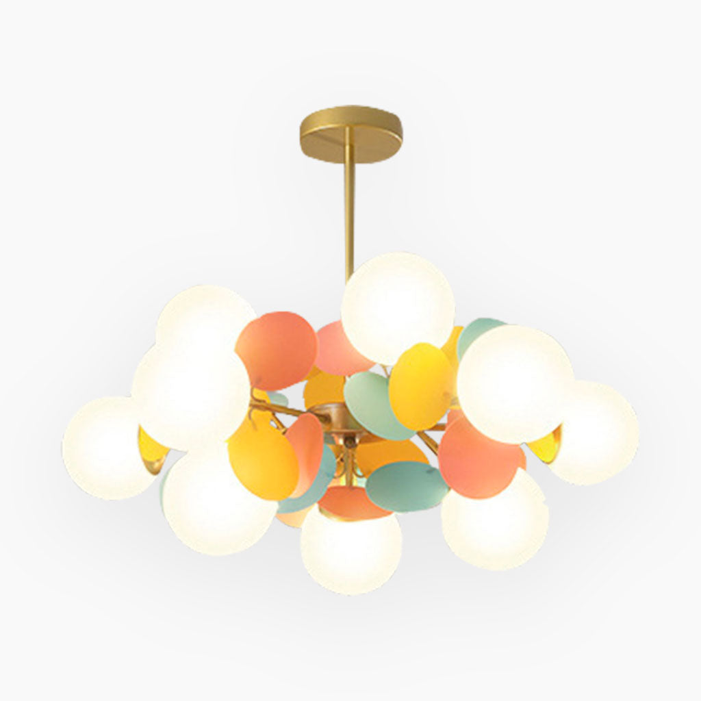 Moderne Kunstnerisk Opal Lysekrone Pendellampe – Forvandl Dit Rum til et Nutidigt Kunstunivers Chandeliers Tech Butik Farverig 10 Lys: Shade Dia67cm*H26.5cm/Dia26.38" x H10.43"