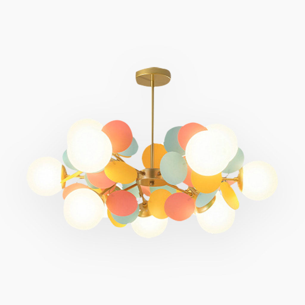Moderne Kunstnerisk Opal Lysekrone Pendellampe – Forvandl Dit Rum til et Nutidigt Kunstunivers Chandeliers Tech Butik Farverig 12 Lys: Shade Dia75cm*H30cm/Dia29.53" x H11.81"