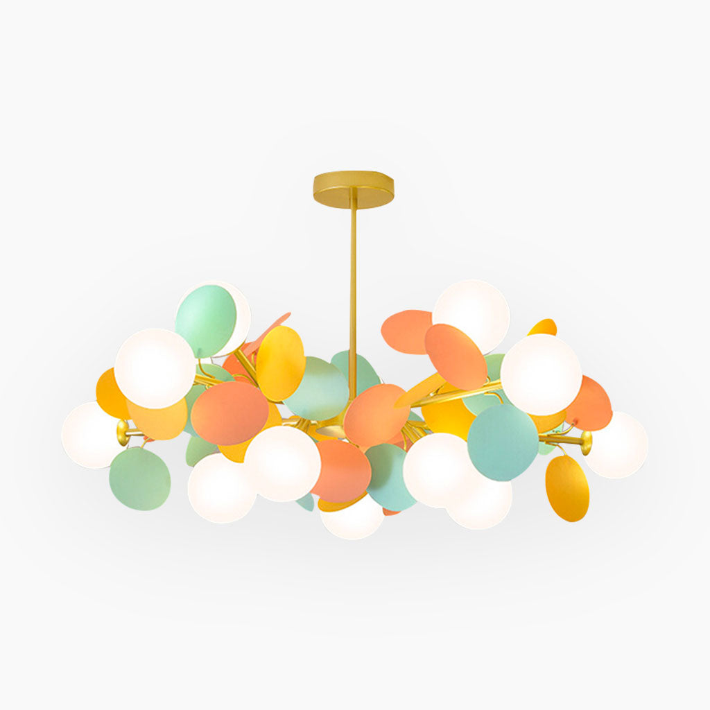 Moderne Kunstnerisk Opal Lysekrone Pendellampe – Forvandl Dit Rum til et Nutidigt Kunstunivers Chandeliers Tech Butik Farverig 15 Lys: Shade Dia90cm*H30cm/Dia35.43" x H11.81"