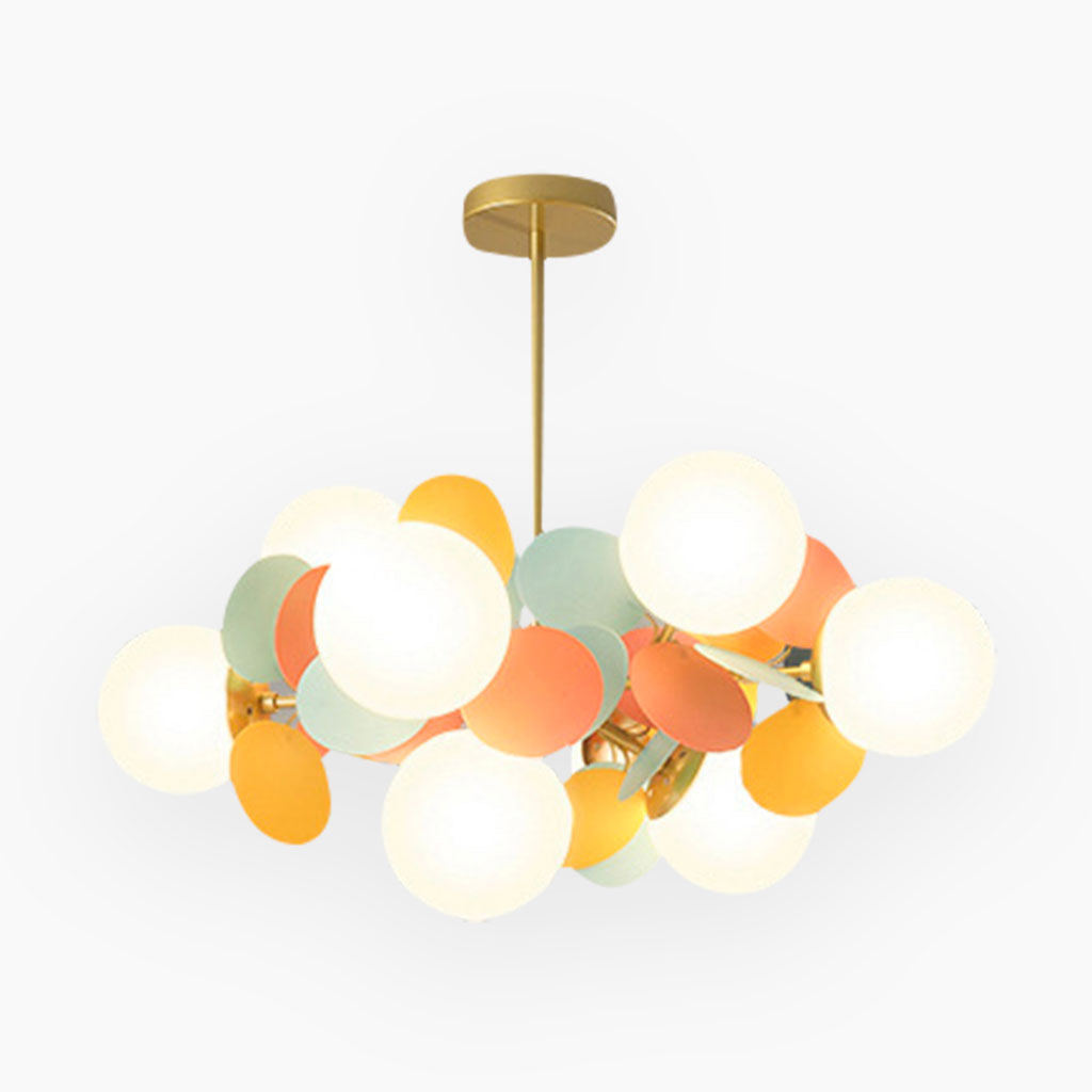 Moderne Kunstnerisk Opal Lysekrone Pendellampe – Forvandl Dit Rum til et Nutidigt Kunstunivers Chandeliers Tech Butik Farverig 8 Lys: Shade Dia60cm*H26.5cm/Dia23.62" x H10.43"