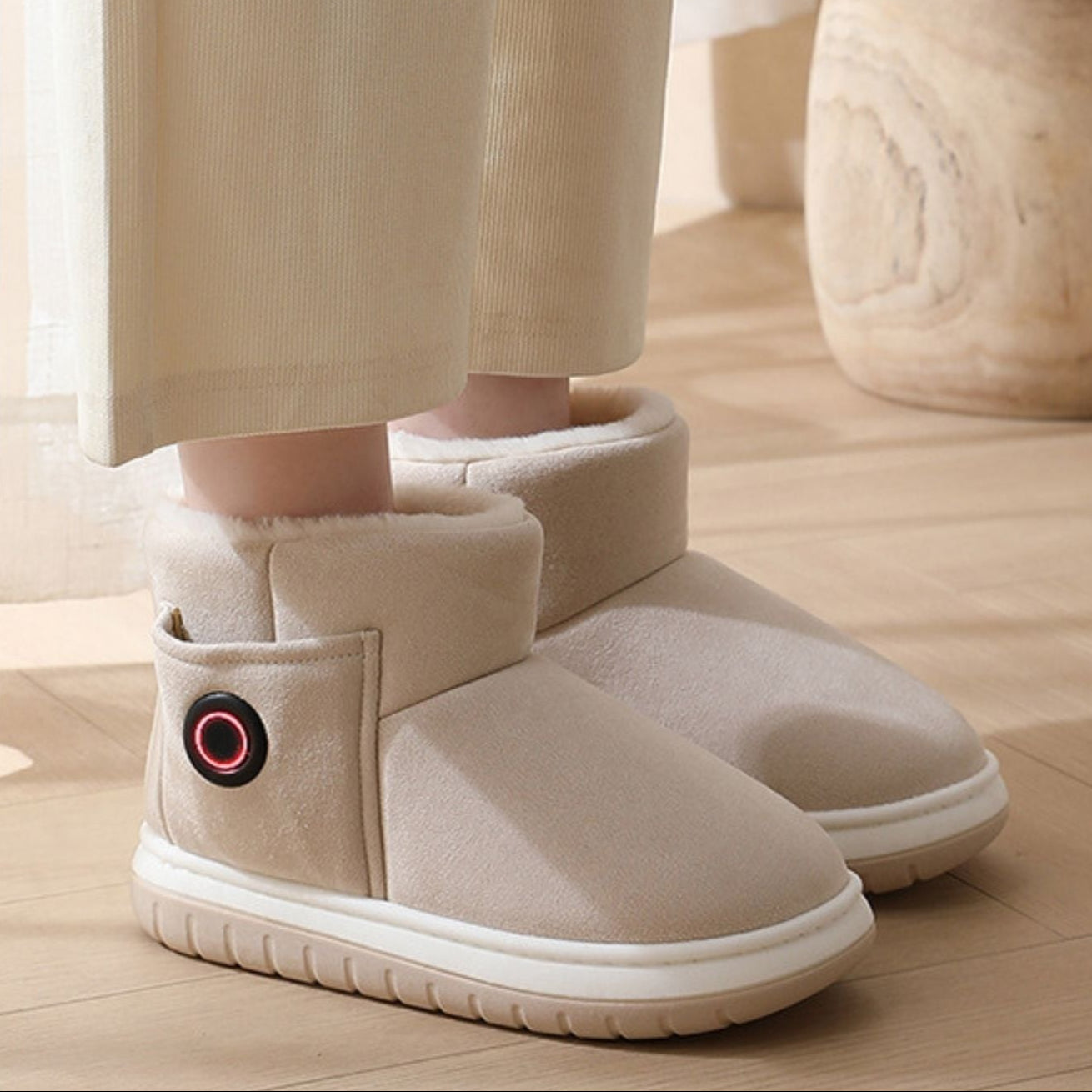 Opvarmede Sko til Vinter – Komfortable og Stilfulde til Indendørs og Udendørs Fodtøj Tech Butik Brudt Hvid 36-37