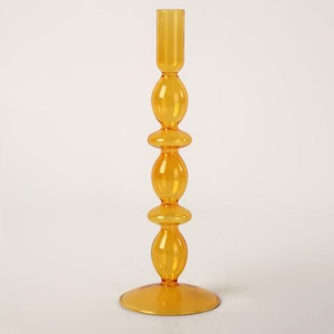 Farverige Borosilikat Glas Lysestager med Abstrakt Charme Candle Holders Tech Butik Pebble