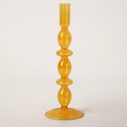 Farverige Borosilikat Glas Lysestager med Abstrakt Charme Candle Holders Tech Butik Pebble