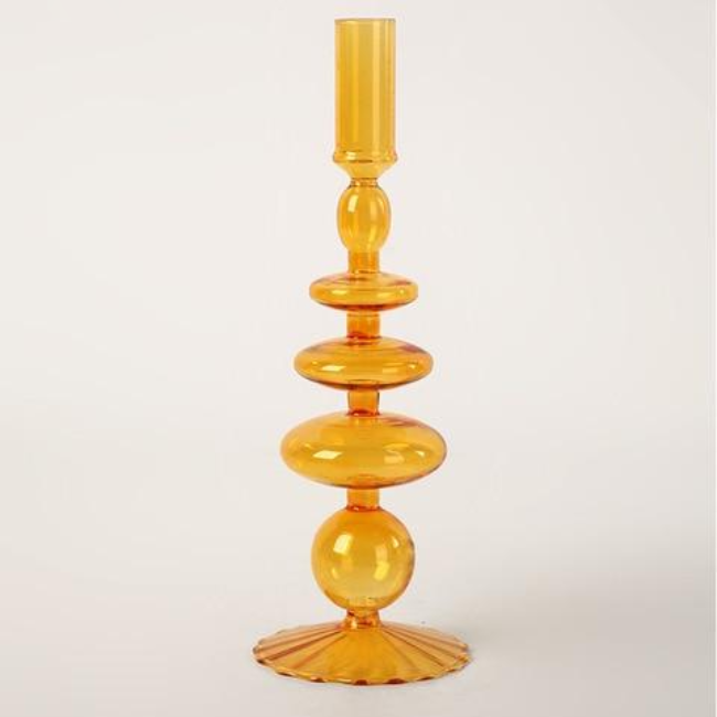 Farverige Borosilikat Glas Lysestager med Abstrakt Charme Candle Holders Tech Butik Onda