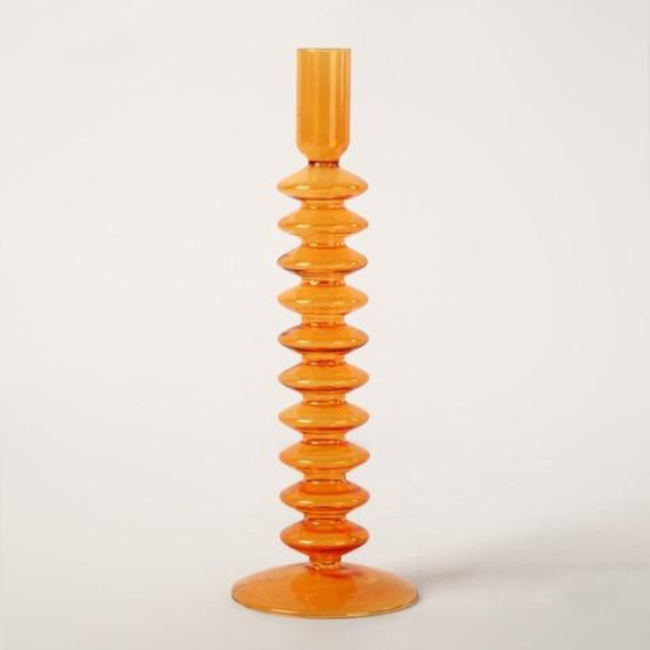 Farverige Borosilikat Glas Lysestager med Abstrakt Charme Candle Holders Tech Butik Akkordeon