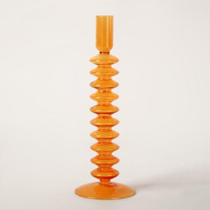 Farverige Borosilikat Glas Lysestager med Abstrakt Charme Candle Holders Tech Butik Akkordeon