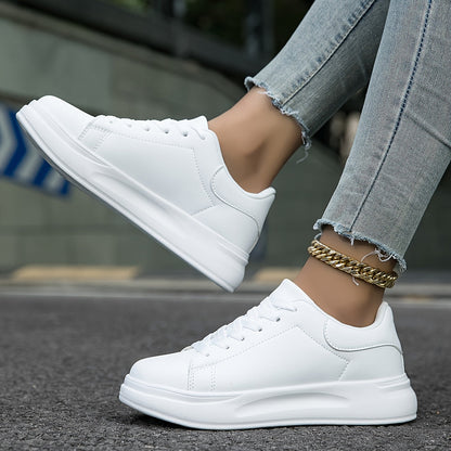 Dame Hvide Læder Ortopædiske Sneakers – Komfort Møder Stil Kvinders atletik sko Tech Butik