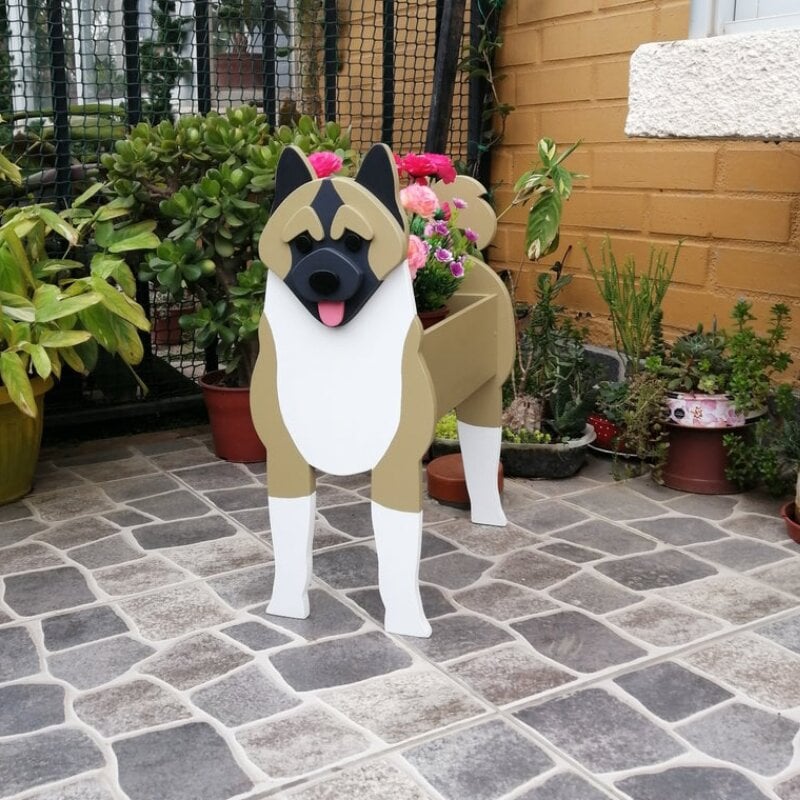 Personlig Blomsterkrukke Til Kæledyr Blomsterpotte Tech Butik Amerikansk Akita M (9.44"x7.08")