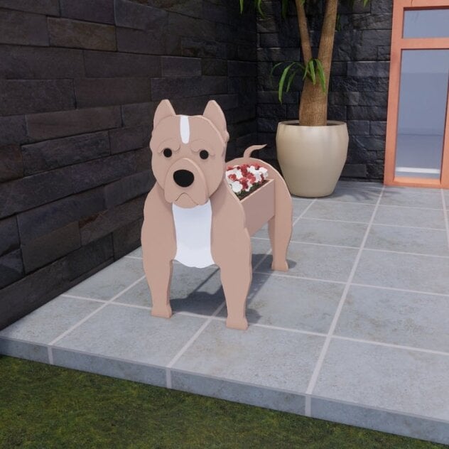 Personlig Blomsterkrukke Til Kæledyr Blomsterpotte Tech Butik Bulldog M (9.44"x7.08")