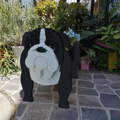Personlig Blomsterkrukke Til Kæledyr Blomsterpotte Tech Butik Bulldog - Sort M (9.44"x7.08")