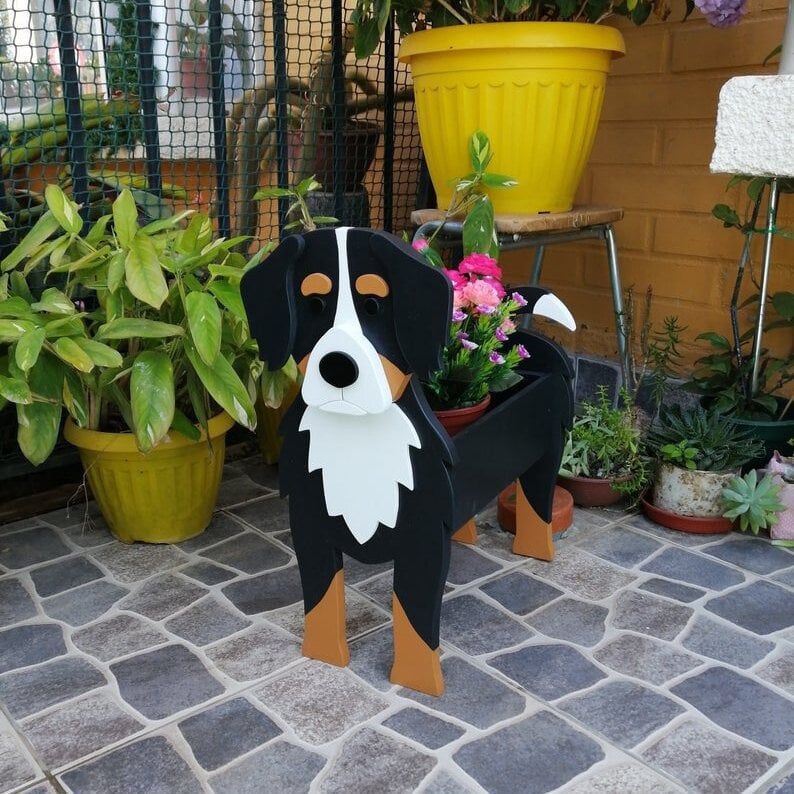 Personlig Blomsterkrukke Til Kæledyr Blomsterpotte Tech Butik Bernhardiner M (9.44"x7.08")