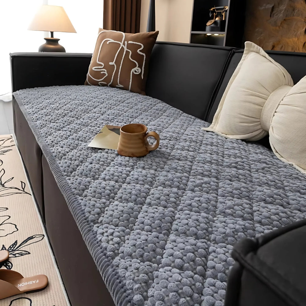 Kæledyrssikker Tekstureret Quiltet Sofa­beskytter – Holdbar Skærm mod Ridser, Pels og Spild Sofa Covers Tech Butik Grå lethed 70 cm x 70 cm