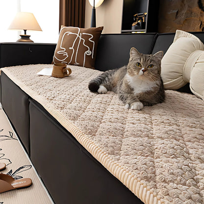 Kæledyrssikker Tekstureret Quiltet Sofa­beskytter – Holdbar Skærm mod Ridser, Pels og Spild Sofa Covers Tech Butik Beige Haven 70 cm x 70 cm