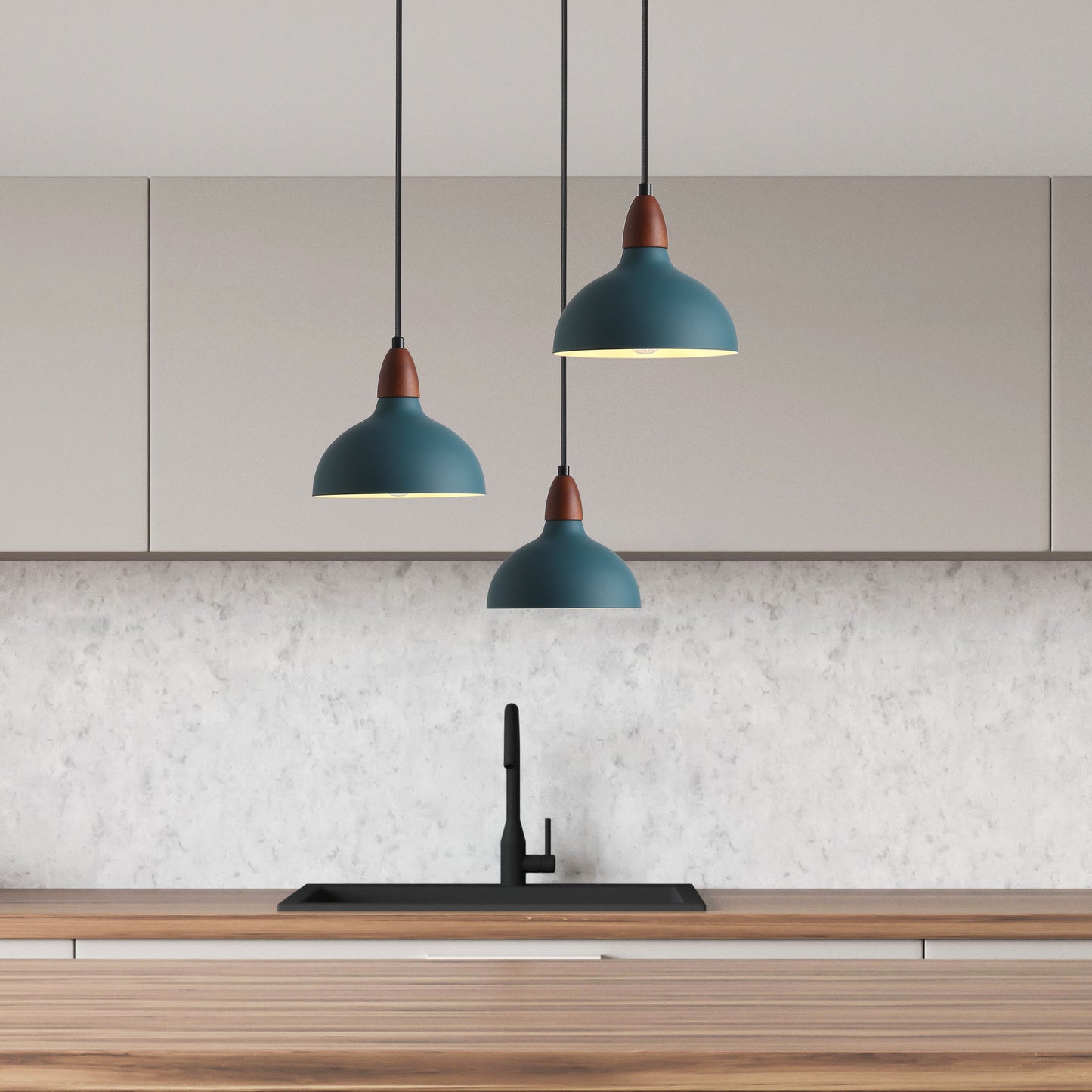 Oak Pendellampe Ø19 – Petrolblå Naturlig Elegance Vedhæng Tech Butik