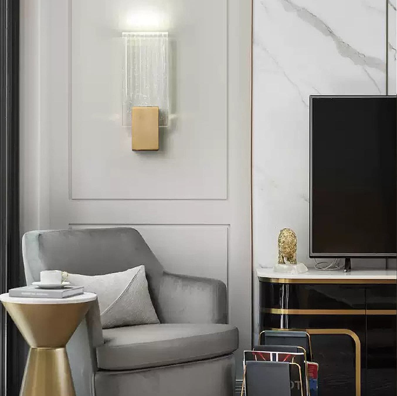 Plisseret Krystal Væglampe – Elegant Glans til Dit Hjem Wall Lamp Tech Butik