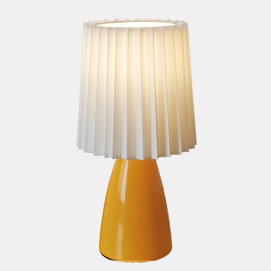 Plisseret Natbordslampe til hyggelig belysning Bordlamper Tech Butik Orange og hvid Genopladelig via USB