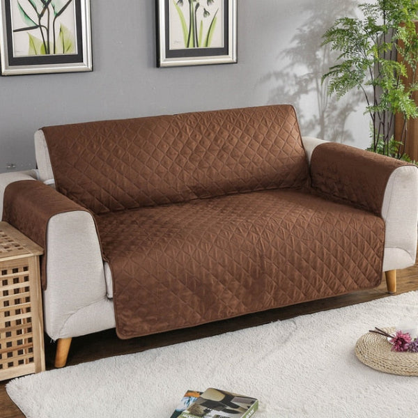 Premium Blød Polyester Vandtæt Sofa Beskytter Møbeltilbehør Tech Butik Brun En siddeplads 55x196cm