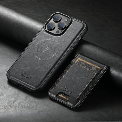 Premium Læder Mobilcover – Kortlomme & MagSafe-kompatibel Mobiltelefontilbehør Tech Butik Sort IPhone 12 Pro