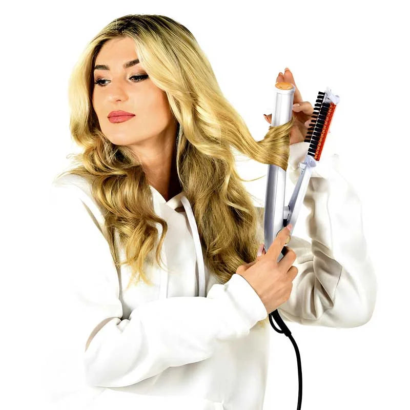 2-i-1 roterende hårbørste – ubesværet styling med krølle- og glattekraft Hair Brush Tech Butik