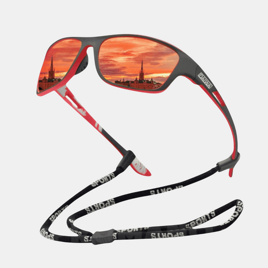 Professionelle Sports Solbriller – Beskyttende & Stilfulde Solsikker Tech Butik Fire Red