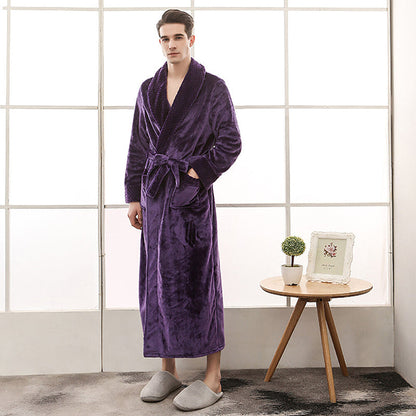 Blød Lang Morgenkåbe – Hygge og Elegance til de Kolde Dage Bathrobes Tech Butik Lilla M For mænd