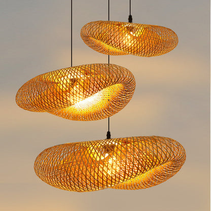 Rattan Vævet Pendellampe til Naturlig Hjemmeindretning Lamp Tech Butik