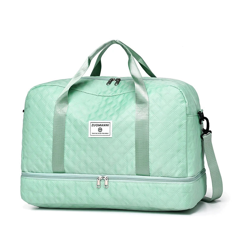 Letvægts Foldbar Rejsetaske – Stilfuldt Diamantdesign, Kabinevenlig Bagage og rejseudstyr Tech Butik grøn