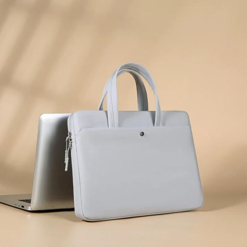Vandtæt Laptop Taske – Stilfuld, Holdbar & Fuldstændig Med Lynlås Bags Tech Butik Grå 33.78 cm