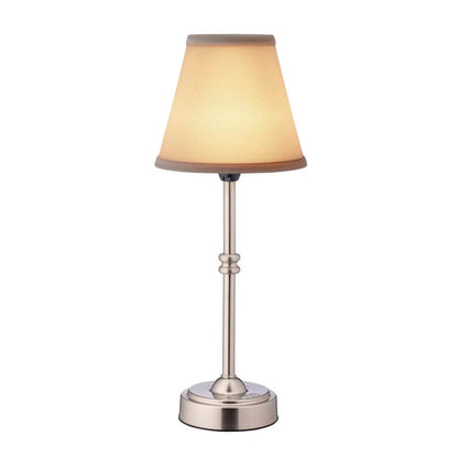 Retro Trådløs Bordlampe med Justerbar Lysstyrke Bærbar LED Belysning til Indendørs & Udendørs Brug Bordlamper Tech Butik Sølv Bomuld