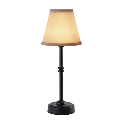Retro Trådløs Bordlampe med Justerbar Lysstyrke Bærbar LED Belysning til Indendørs & Udendørs Brug Bordlamper Tech Butik Sort Bomuld