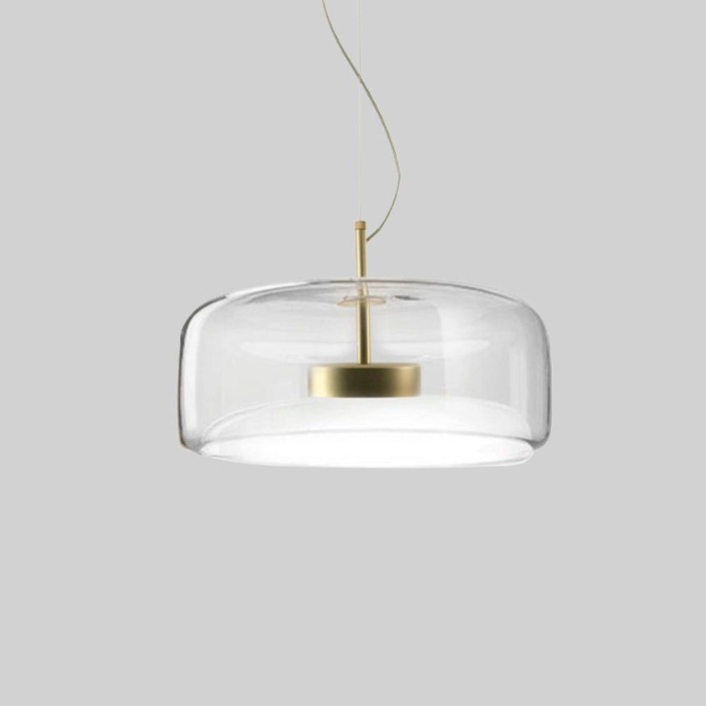 Retro LED Hanglampe i Guldmetal og Glas Hængelampe Tech Butik 35CM Klar Varmhvid