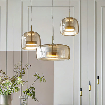 Retro LED Hanglampe i Guldmetal og Glas Hængelampe Tech Butik