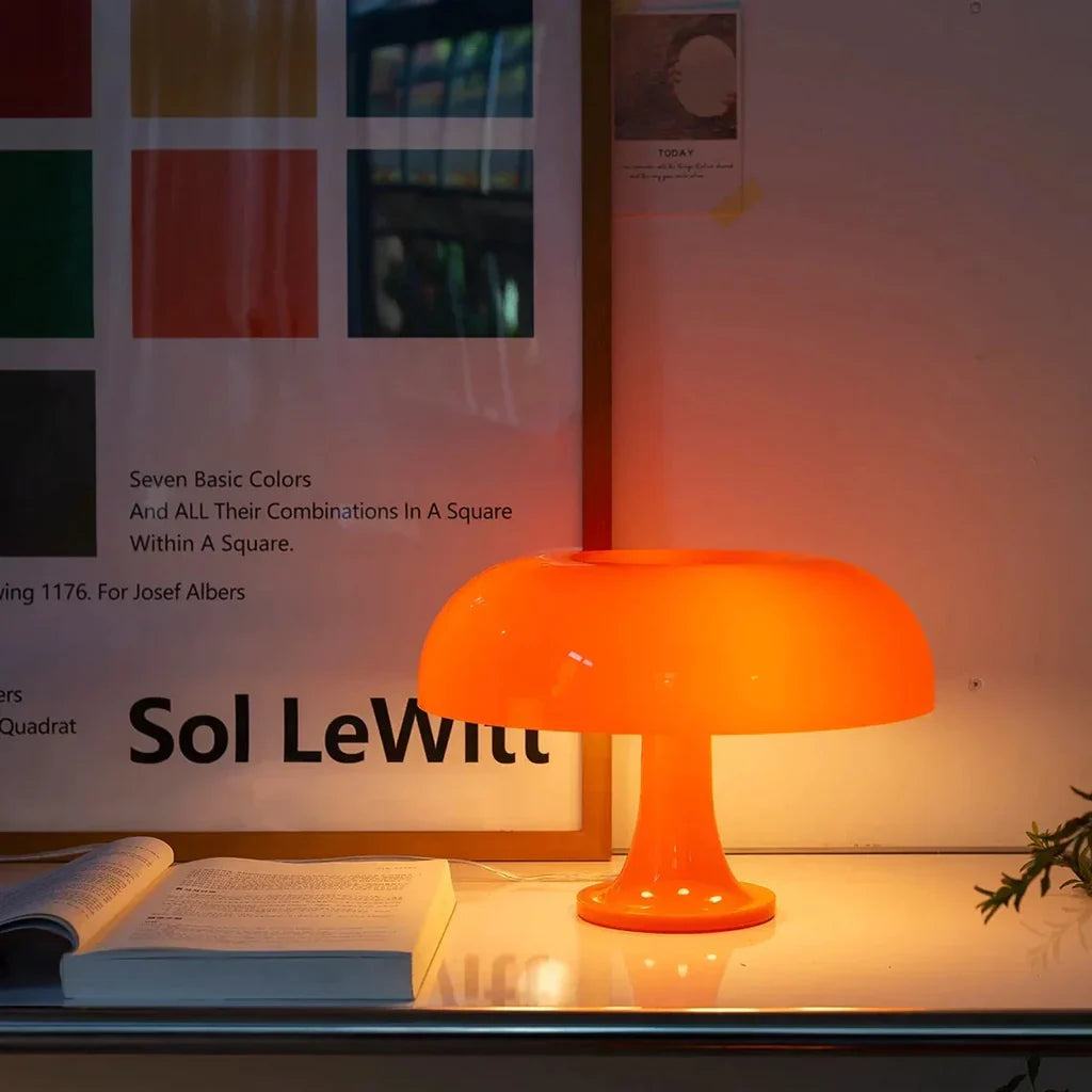 Retro Svamp Bordlampe – Italiensk Design, Hyggelig Atmosfære Belysning Tech Butik Orange USB