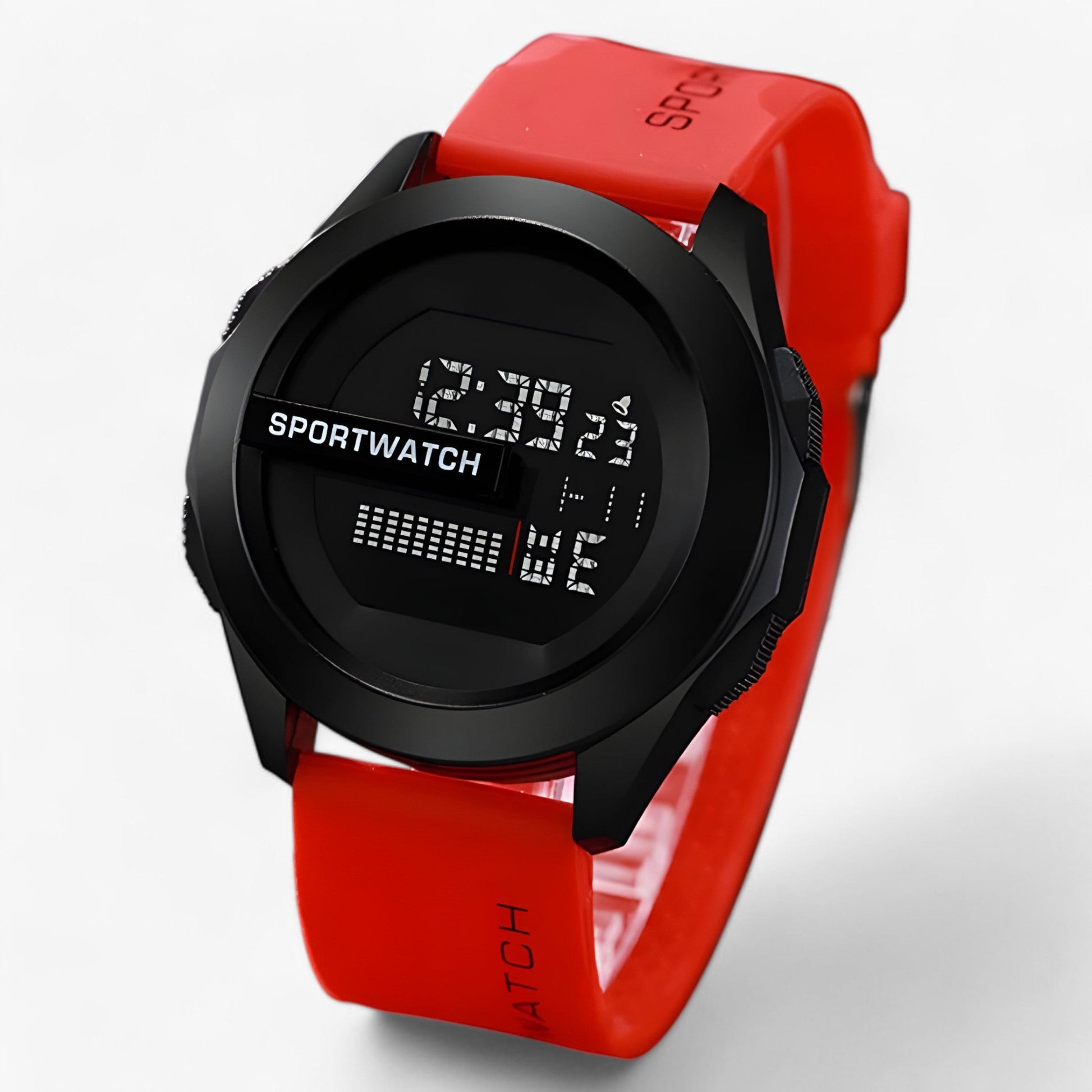 Robust Digital Vandtæt Sportsur til Mænd Armbåndsure Tech Butik A-Rød