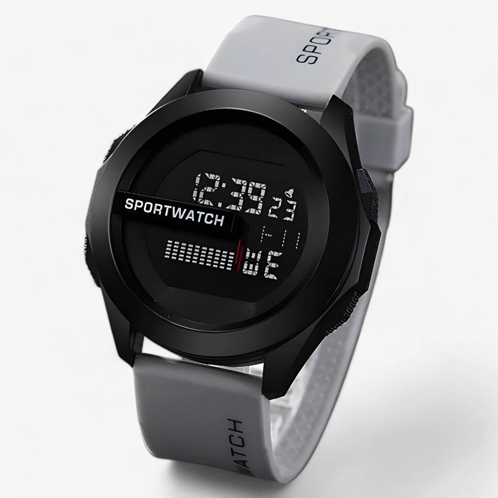 Robust Digital Vandtæt Sportsur til Mænd Armbåndsure Tech Butik A-grå