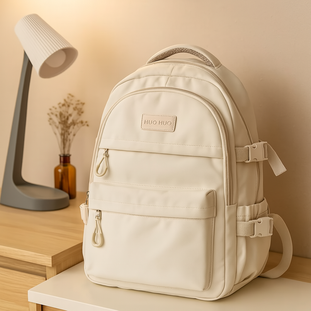 Holdbar Studenter Rygsæk – Stor Kapacitet til Skole & Universitet Rygsække Tech Butik Hvid 32*19*45cm