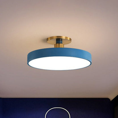 Nordisk Rund LED Loftlampe til Soveværelse og Børneværelse Loftslampe Tech Butik Blå 30.5 cm