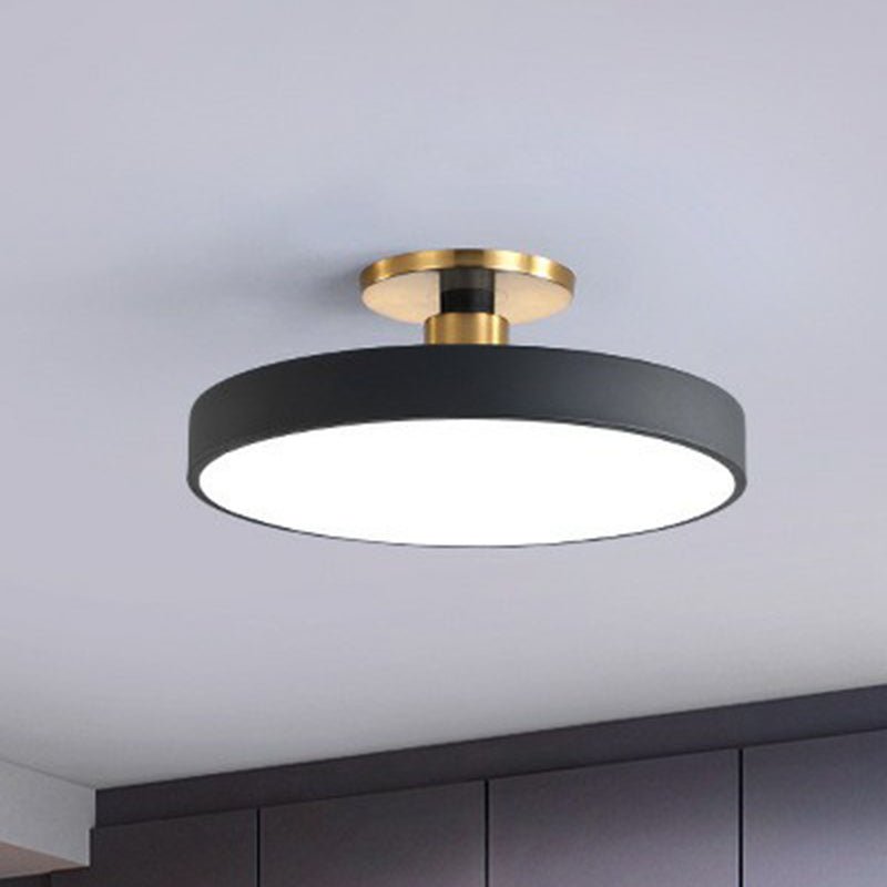 Nordisk Rund LED Loftlampe til Soveværelse og Børneværelse Loftslampe Tech Butik Sort 30.5 cm