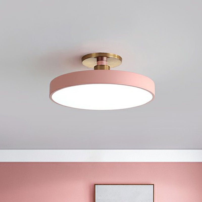 Nordisk Rund LED Loftlampe til Soveværelse og Børneværelse Loftslampe Tech Butik Pink 30.5 cm