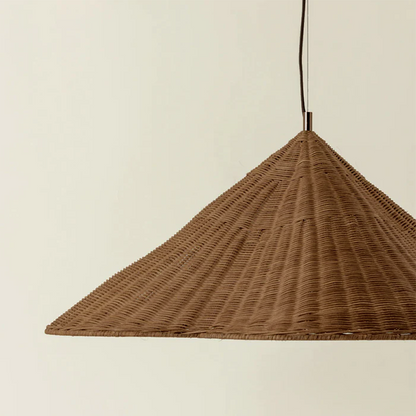 Hængelampe i Rustikt Flettet Rattan – Loftlampe Belysning Tech Butik